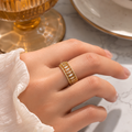 Golden Royale Grid Ring