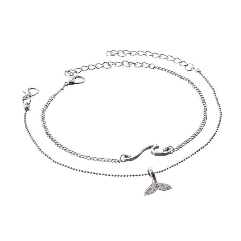 Silver Whale Anklet