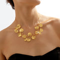 Gold Leaf Cascade Choker Necklace