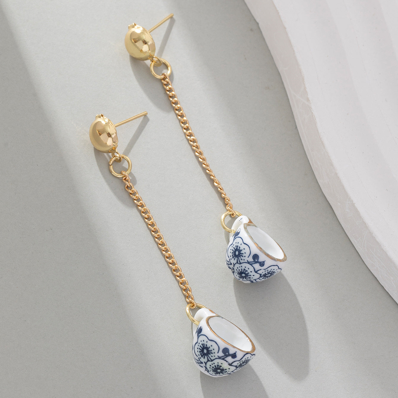 Mini Chinoiserie Tea Cup Earrings