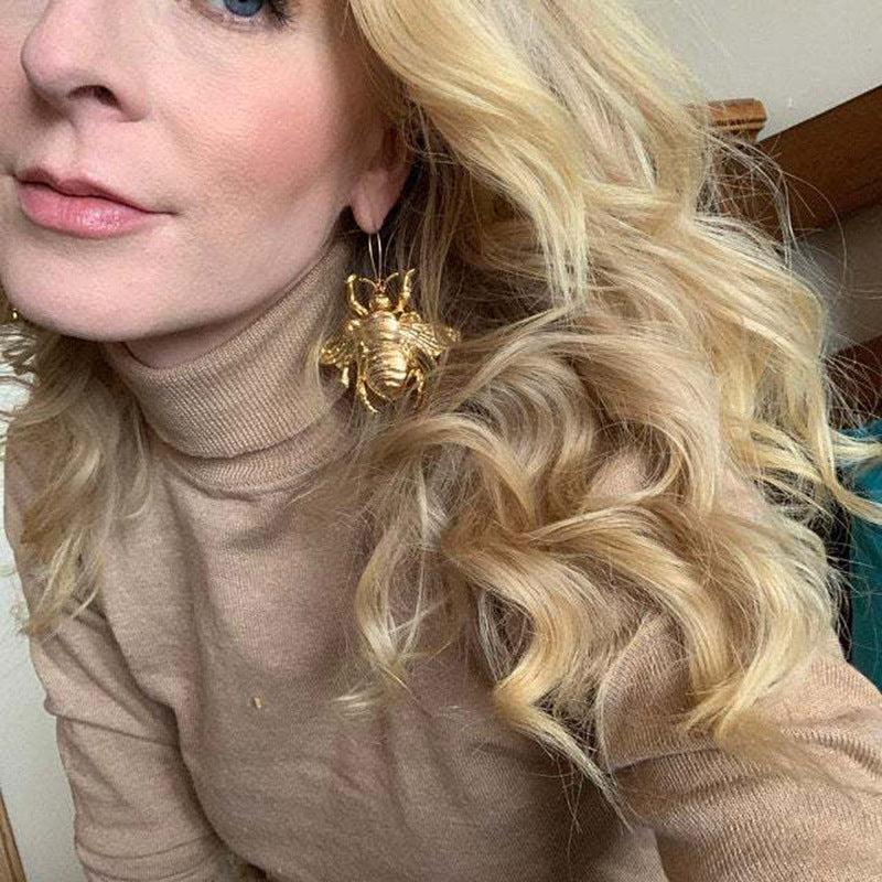The Queen Buzz Gold Bee Statement Earrings