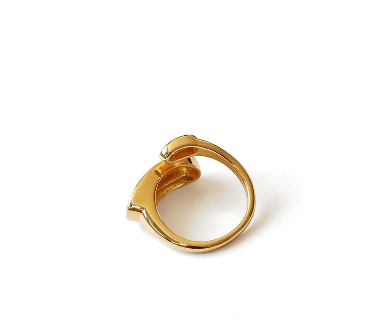 Golden Orbit Statement Ring