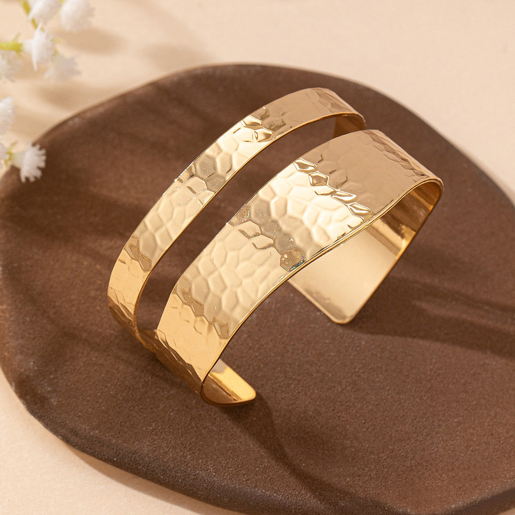 Aurelia Hammered Gold Adjustable Cuff Bracelet