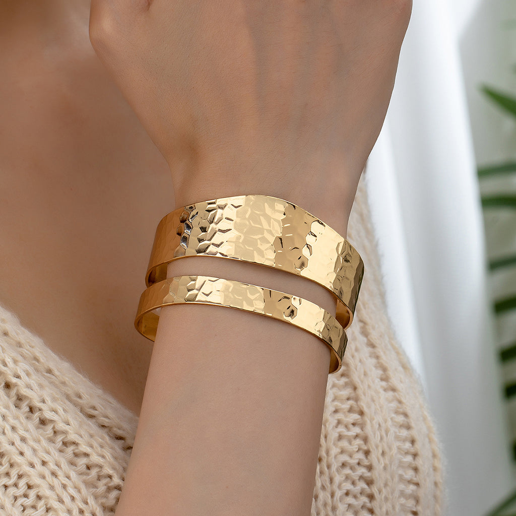 Aurelia Hammered Gold Adjustable Cuff Bracelet