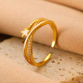 Starlit Sparkle Adjustable Gold Ring
