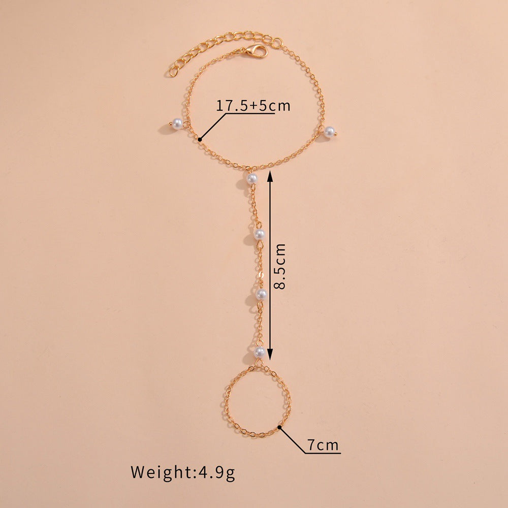 Golden Pearl Hand Chain