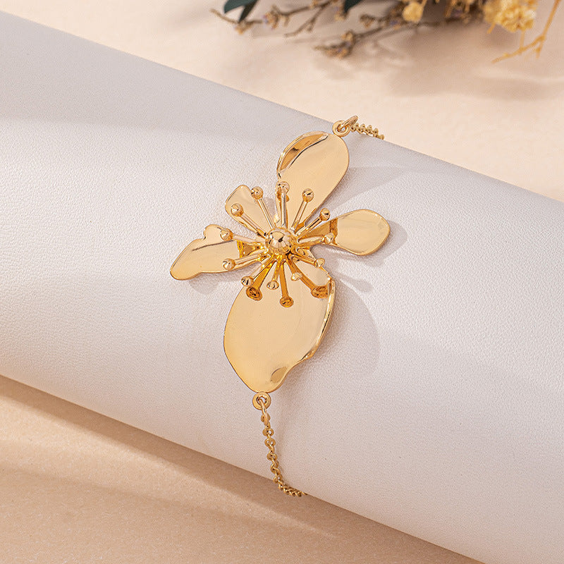 Golden Bloom Statement Anklet