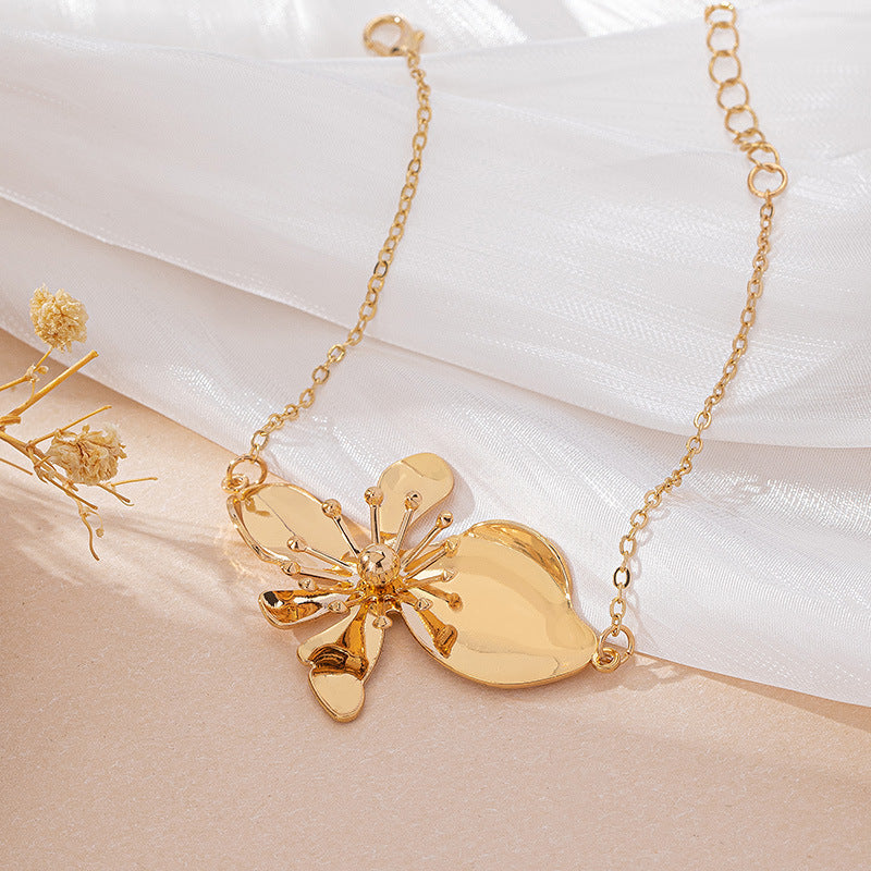 Golden Bloom Statement Anklet