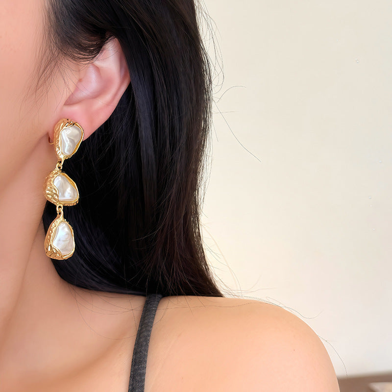 Vintage Pearl Cascade Non-piercing Ear Clips