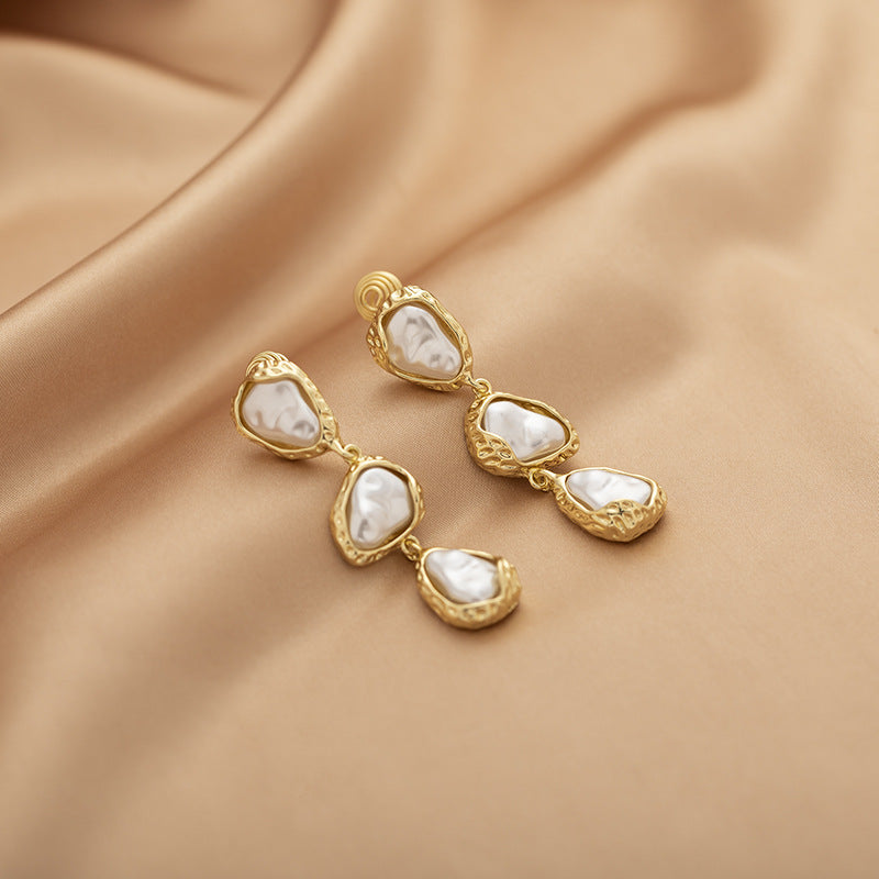 Vintage Pearl Cascade Non-piercing Ear Clips