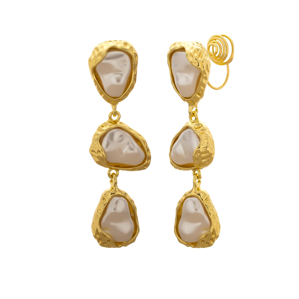 Vintage Pearl Cascade Non-piercing Ear Clips