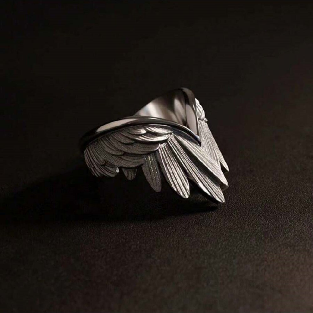 Silver Angel Wing Ring