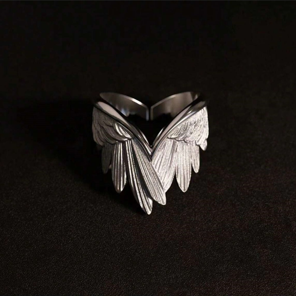 Silver Angel Wing Ring