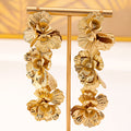 Desert Bloom Gold Plated Floral Danglers