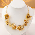 Floral Bloom Gold Statement Necklace
