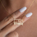 Open Book Necklace Pendant for Book Lovers