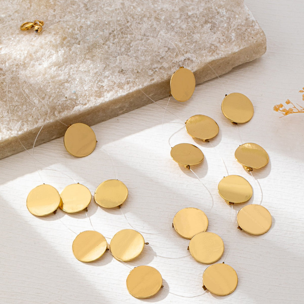 Elegant Gold Disc Layered Necklace