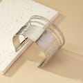 Silver Muse Adjustable Open Cuff Bracelet