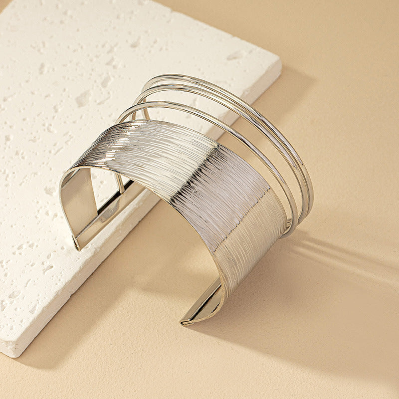 Silver Muse Adjustable Open Cuff Bracelet