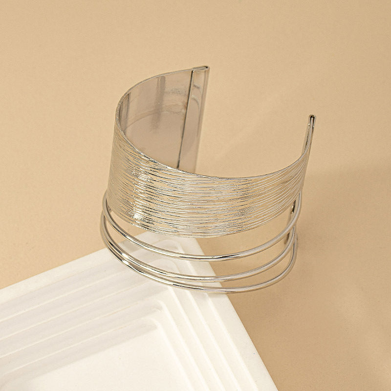 Silver Muse Adjustable Open Cuff Bracelet