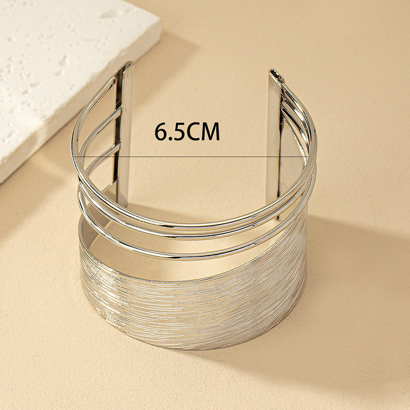 Silver Muse Adjustable Open Cuff Bracelet