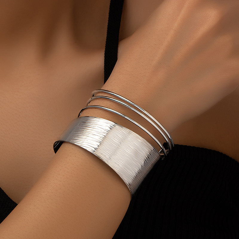 Silver Muse Adjustable Open Cuff Bracelet