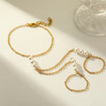 Golden Pearl Twin Hand Chain