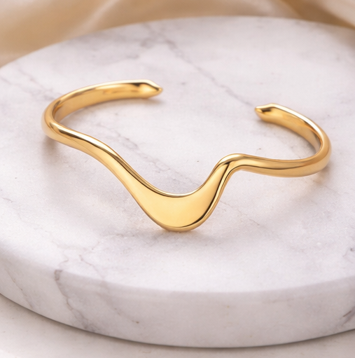 Liquid Silver Wave Bracelet