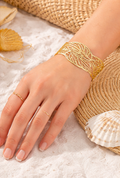 Golden Canopy Leaf Adjustable Cuff Bracelet
