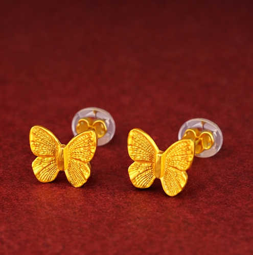Golden Bloom Flower Stud Earrings