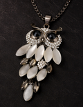 Midnight Owl Crystal Statement Necklace