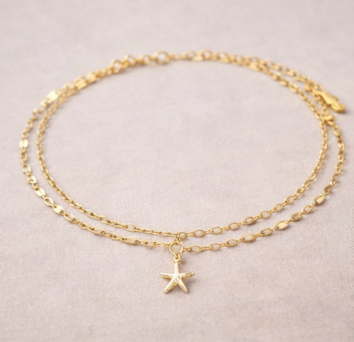 Starlit Starfish Gold Anklet