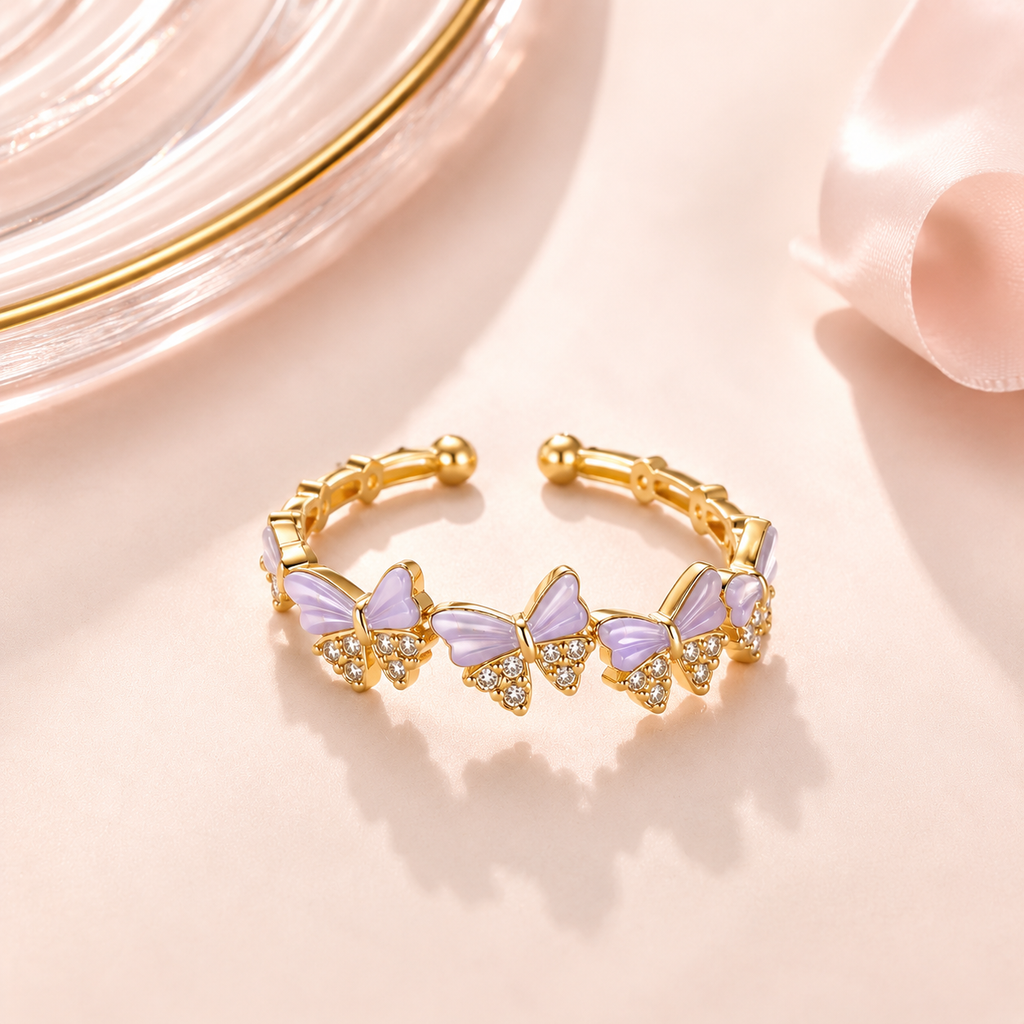 Golden Butterfly Bloom Ring