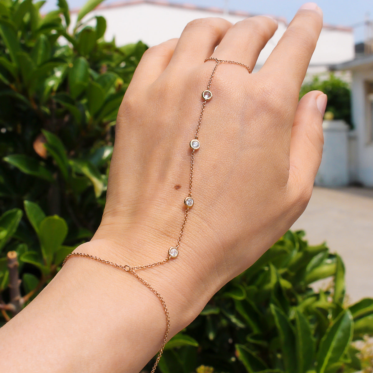 Dainty Crystal Hand Chain