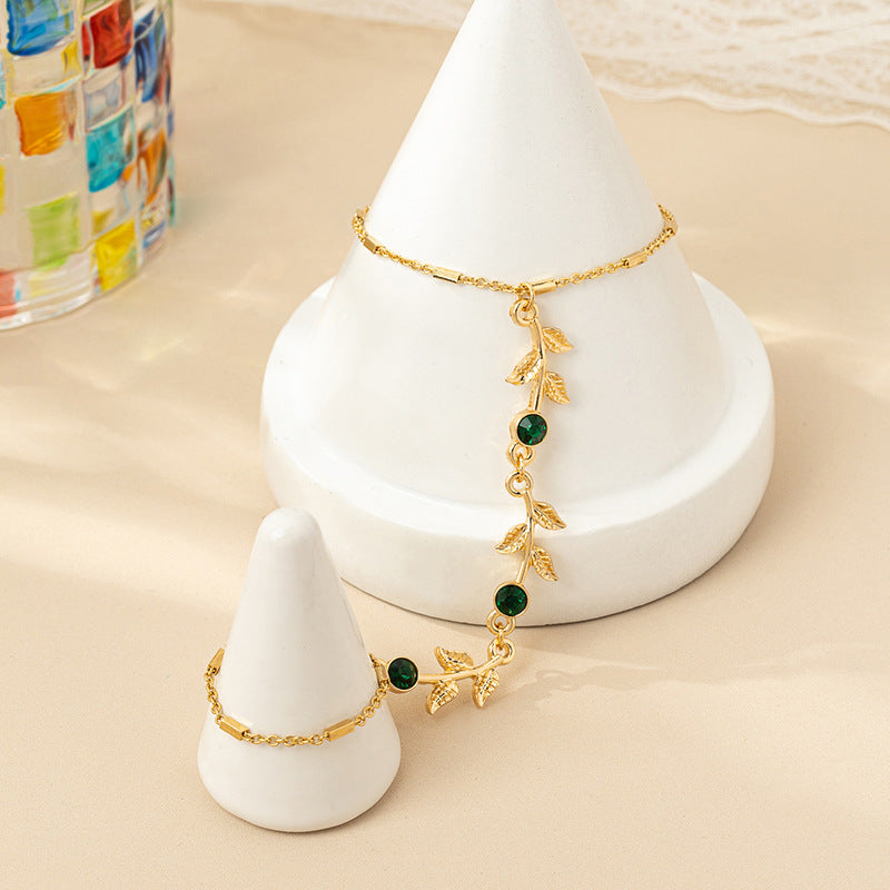 Emerald Vine Hand Chain