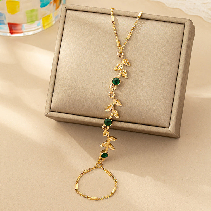 Emerald Vine Hand Chain