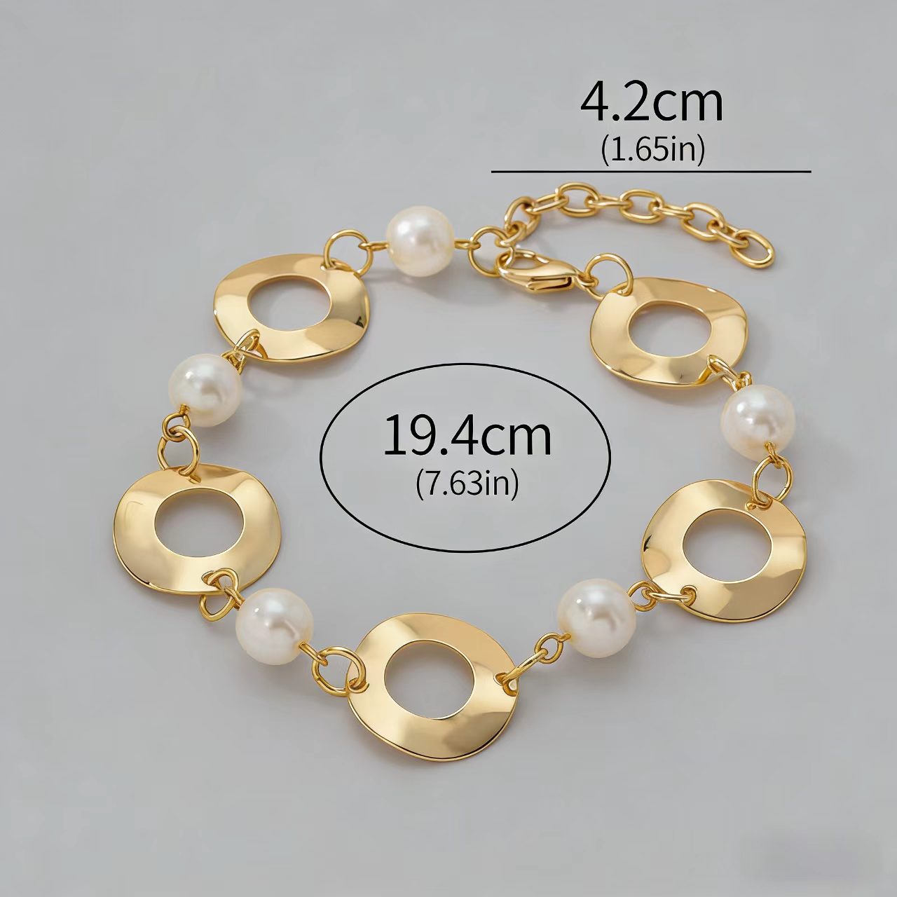 Golden Pearl Loop Bracelet