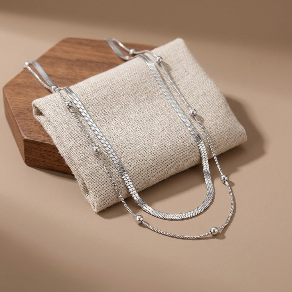 Silver Harmony Duo Necklace