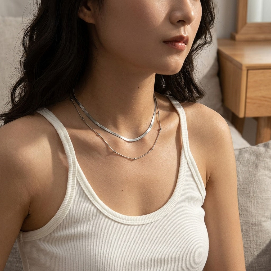 Silver Harmony Duo Necklace