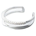 Silver Crisscross Spark Ring