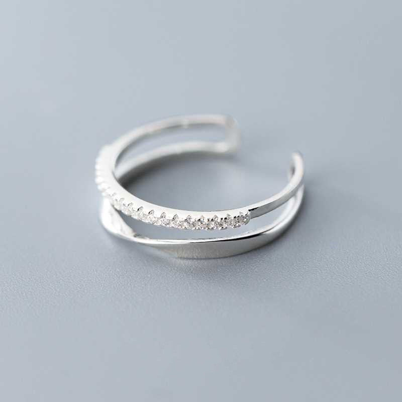 Silver Crisscross Spark Ring