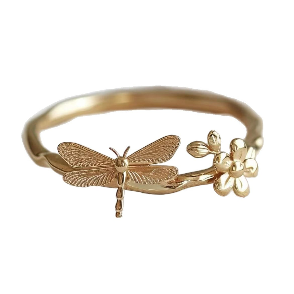 Golden Dragonfly Bloom Ring