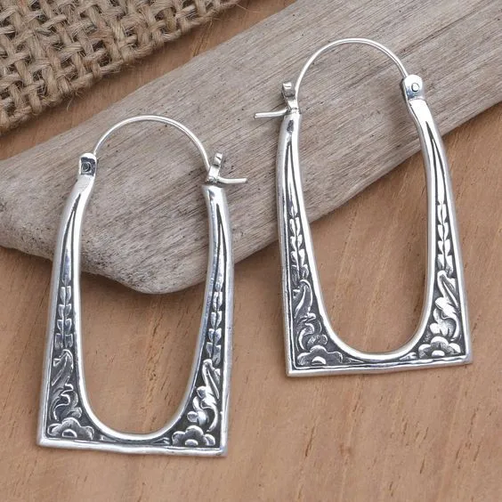 Gilded Petal Silver Earrings