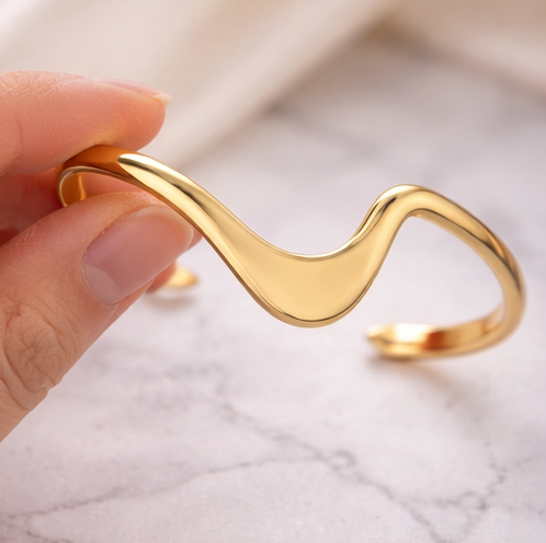 Liquid Silver Wave Bracelet