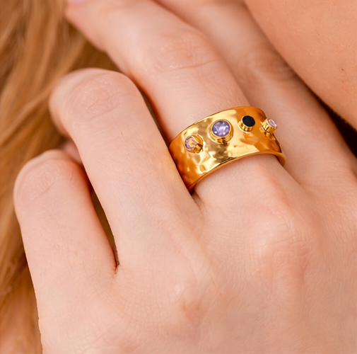 Cosmic Carnival PVD Real Gold Plated Anti Tarnish Statement Ring