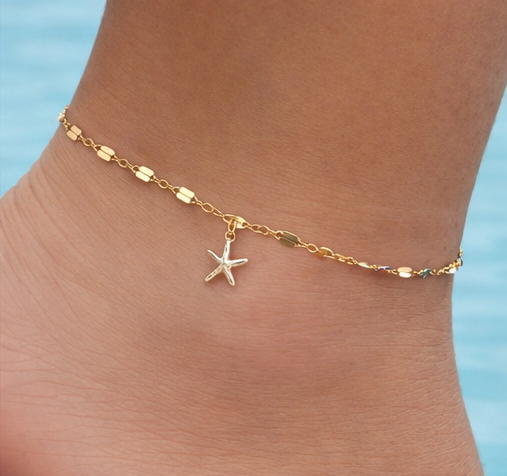 Starlit Starfish Gold Anklet