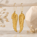 Golden Angel Wing Drop Earrings