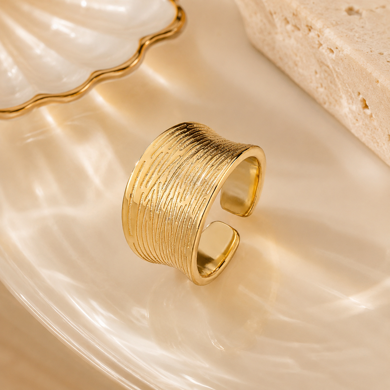 Textured Aura Statement Ring