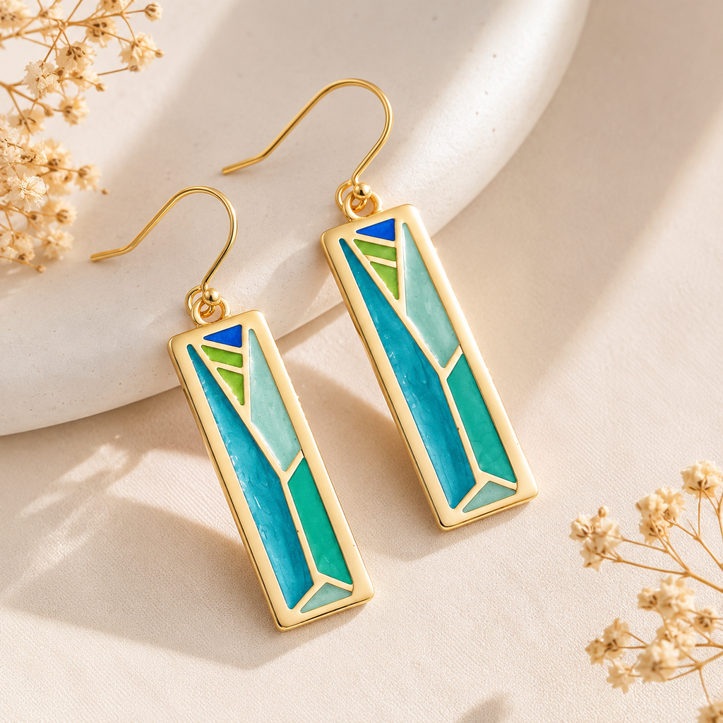 Turquoise Mosaic Earrings