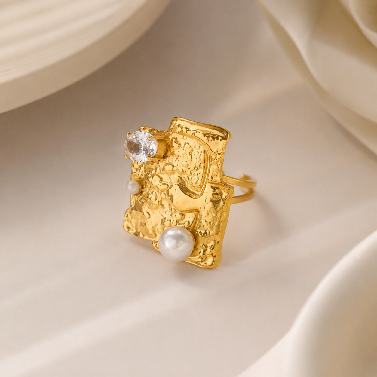 Golden Celestial Pearl Ring